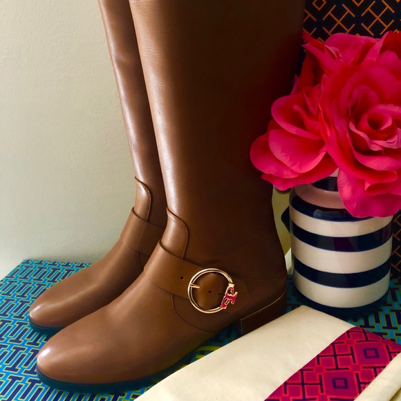 🎀 Tory Burch”Sofia” Buckled High Riding Boots - Picture 7 of 8
